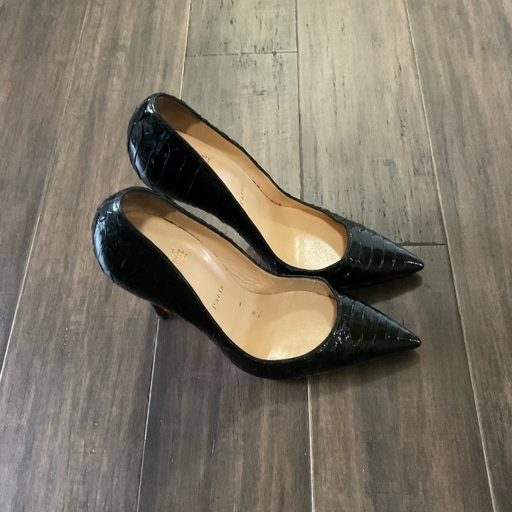 Christian Louboutin So Kate 120MM Black Python Pumps Size 41.5 US 11.5 - Picture 3 of 14